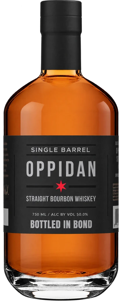 Bottle of Oppidan Single Barrel Bottled-in-Bond Bourbon