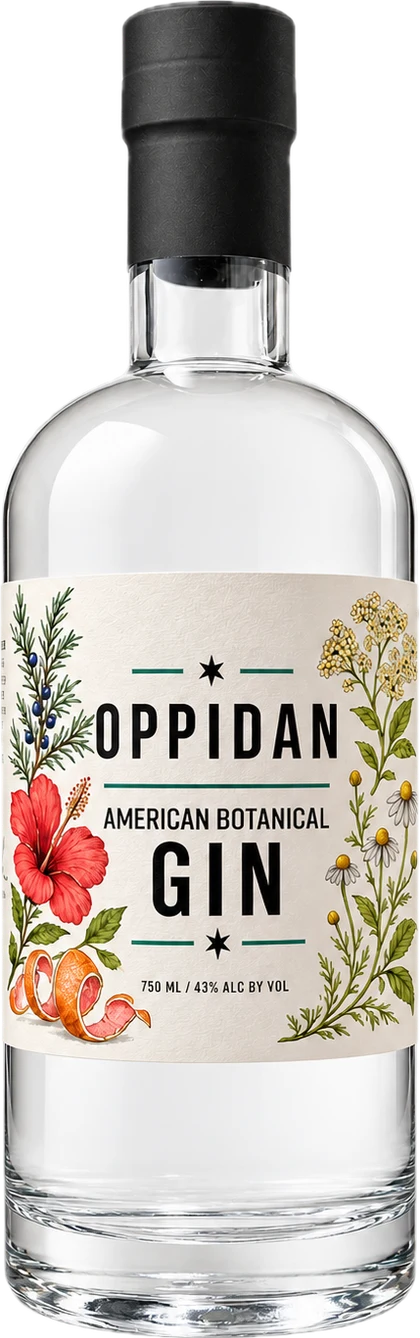 Bottle of Oppidan American Botanical Gin